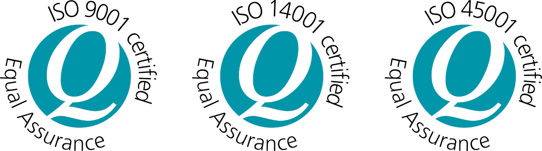 ISO 9001, ISO 14001 and ISO 45001 certified by Equal Assurance